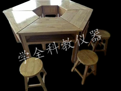原木六角桌